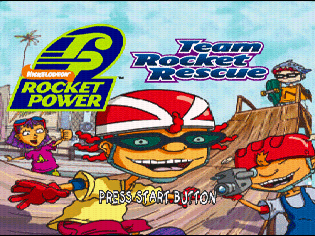 Rocket Power Team Rocket Rescue title screen for Playstation